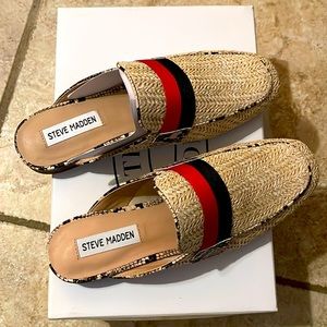 Steve Madden Willard Natural Raffia mules, W 7.5